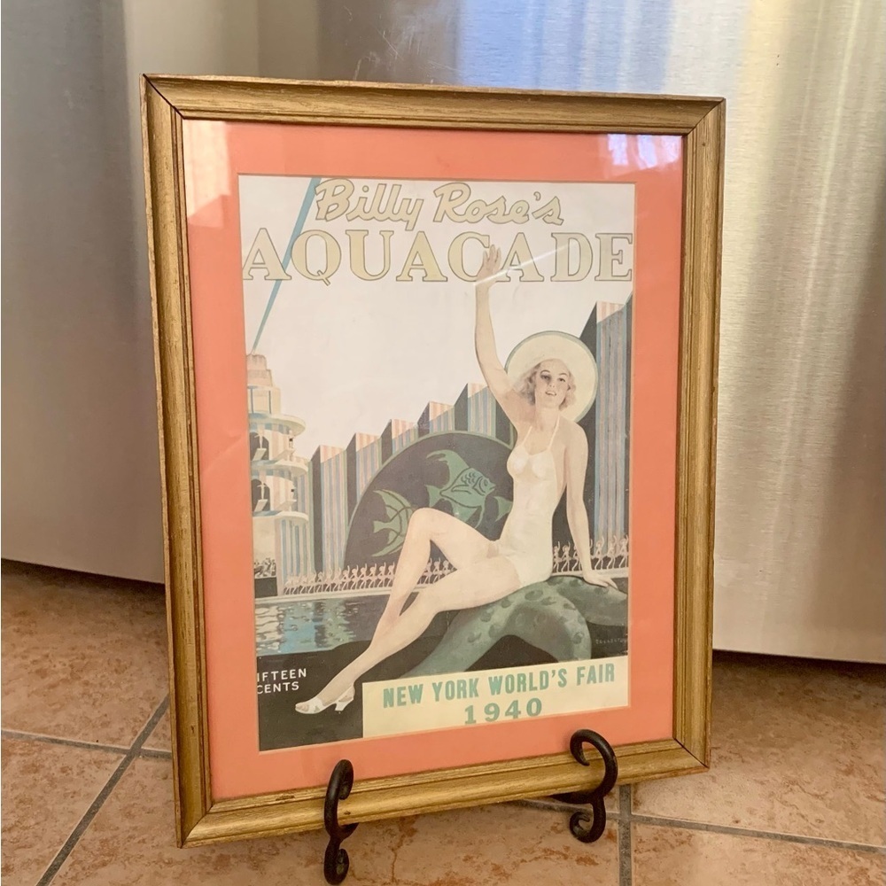 Vintage Billy Rose’s Aquacade New York Wolds Fair 1940 Poster